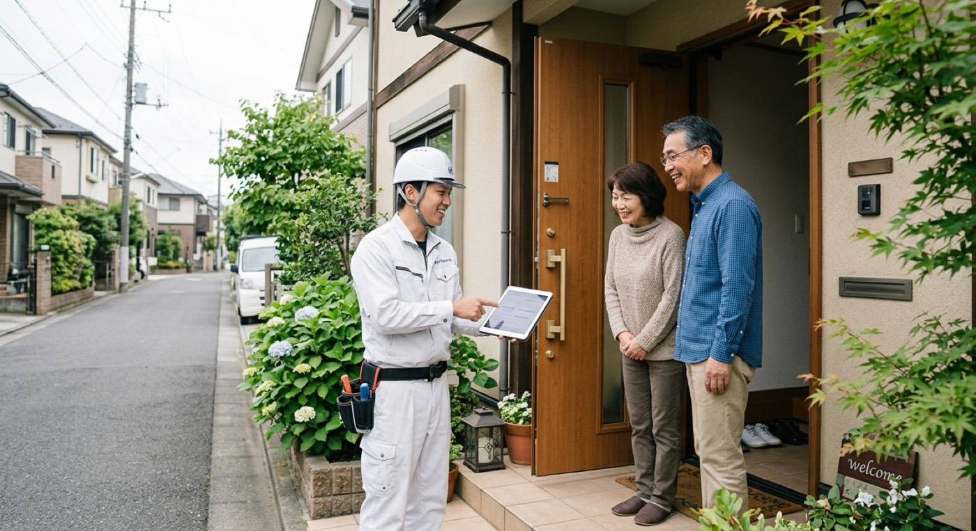 お客様に説明する様子