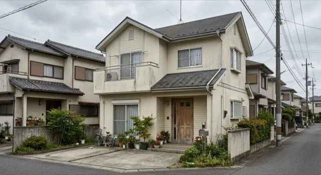 前回の塗装から10年以上経過した住宅の外観